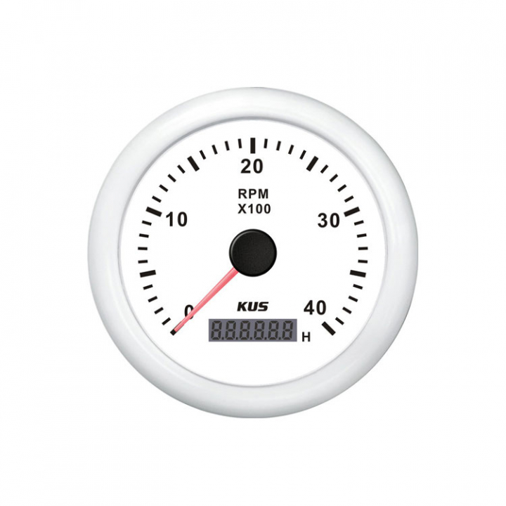 Varvmätare Diesel 0-4000 RPM Med Timräknare Vit 12/24V i gruppen Marinelektronik / Instrument / Analoga Instrument hos Marinsystem (1116529)