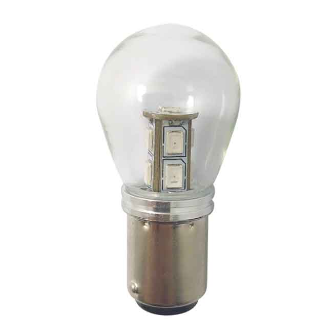 LED-Lanternlampa BAY15D 10-36Vdc Röd Ø25x48 mm 2-pack i gruppen El & Installation / Belysning / LED-Lampor & Adapter hos Marinsystem (1260979)